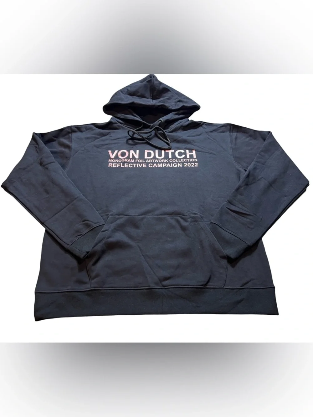 Von‎ Dutch Paris black Hoodie pink Reflective Campaign 2022 graphic men’s Large